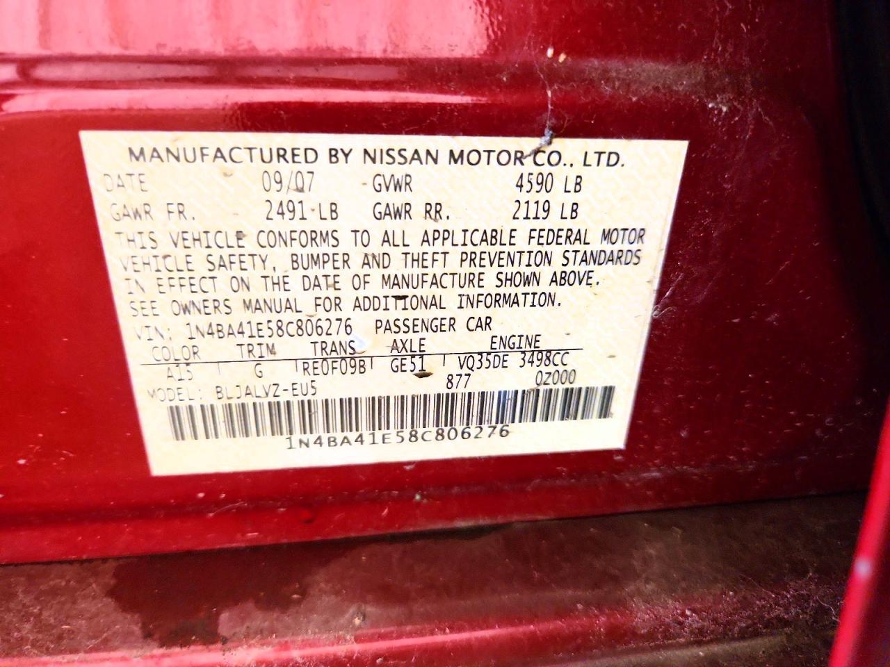 2008 NISSAN Maxima