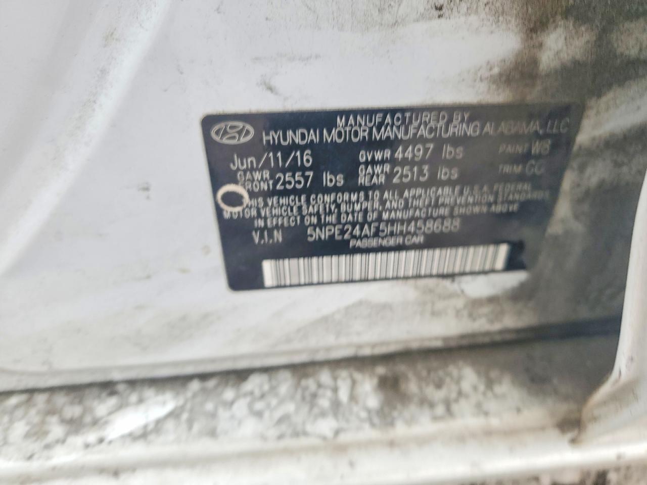 2017 HYUNDAI SONATA