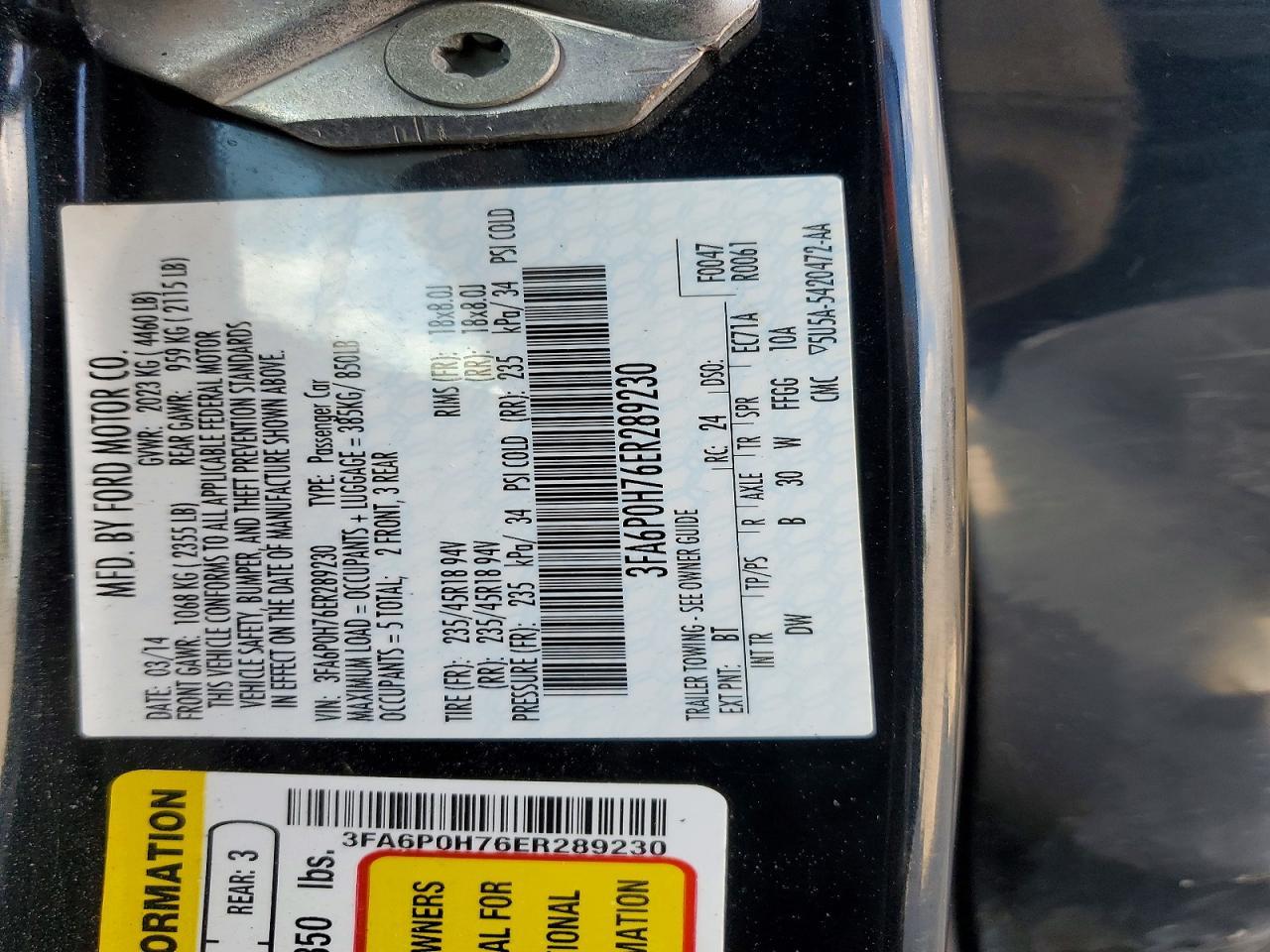 2014 FORD FUSION