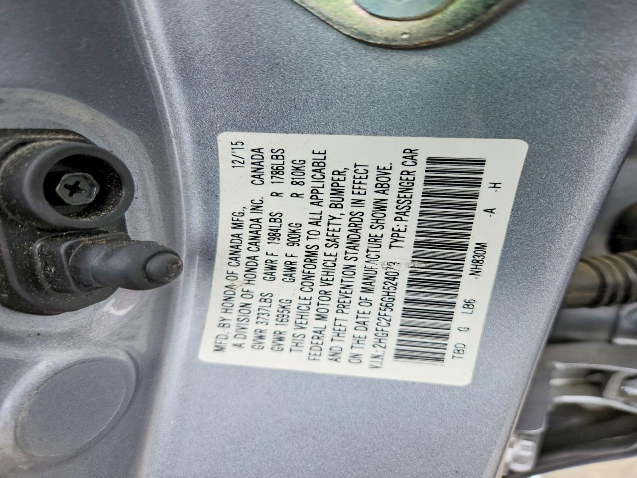 2016 HONDA CIVIC