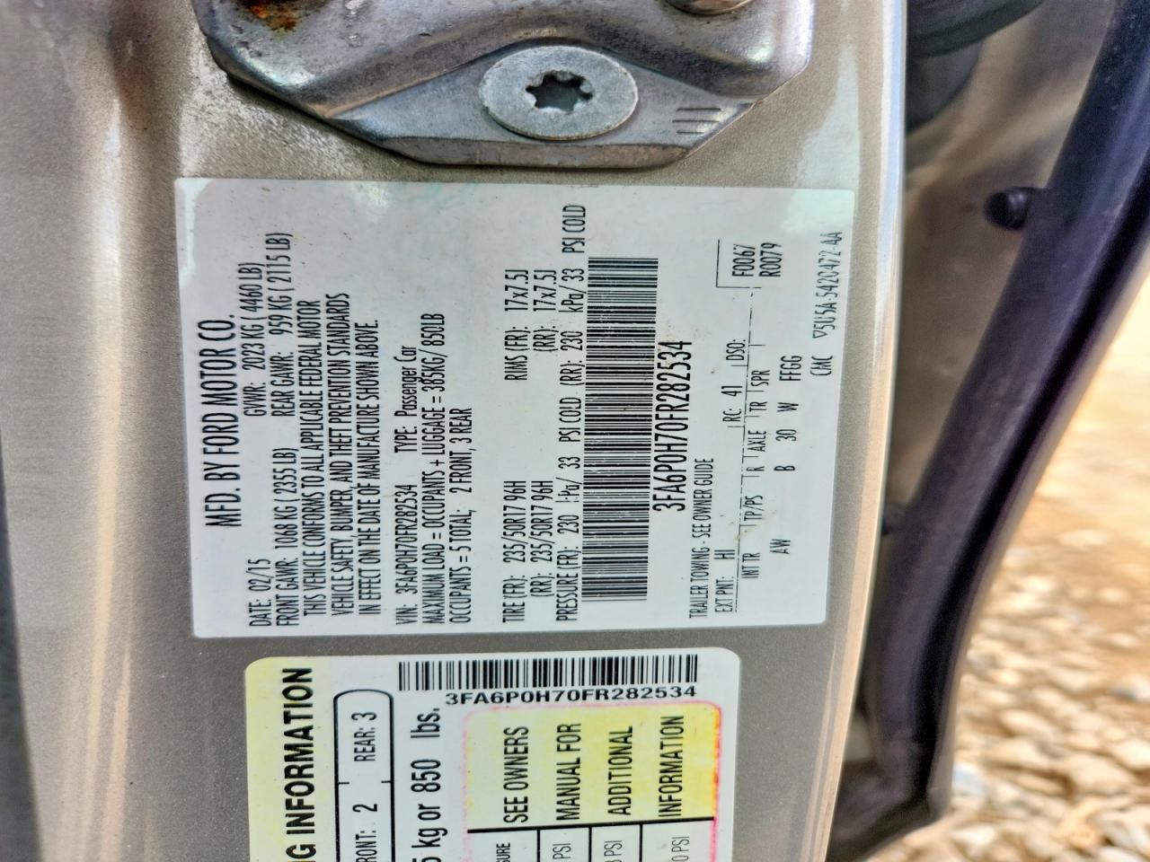 2015 FORD FUSION