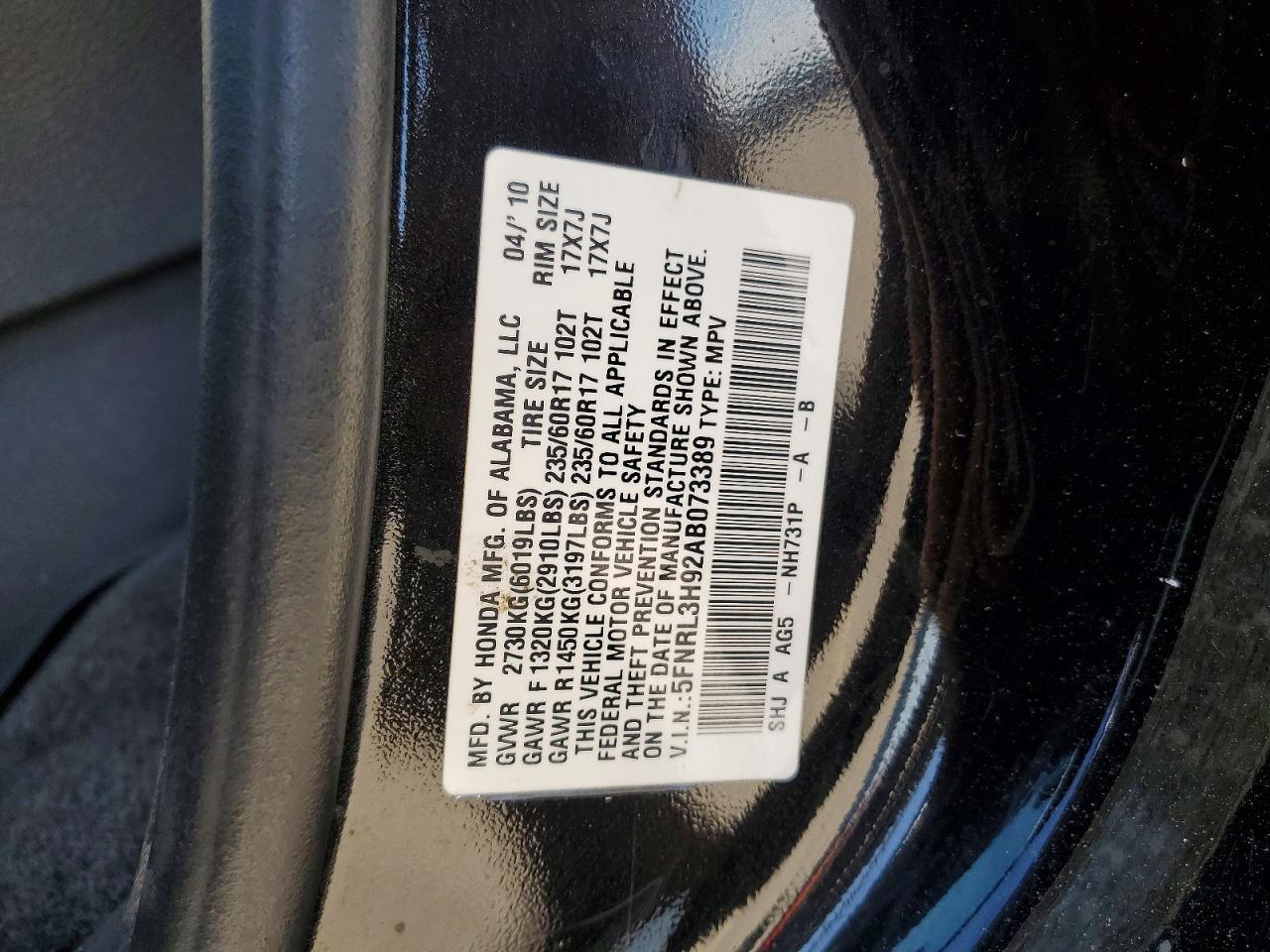 2010 HONDA ODYSSEY