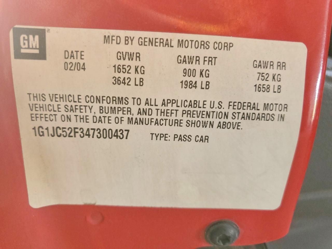 2004 CHEVROLET Cavalier