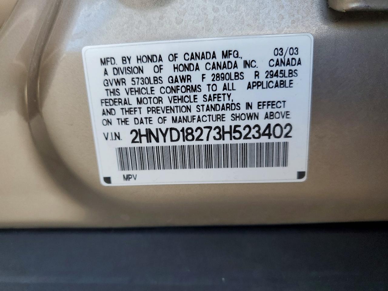 2003 ACURA MDX