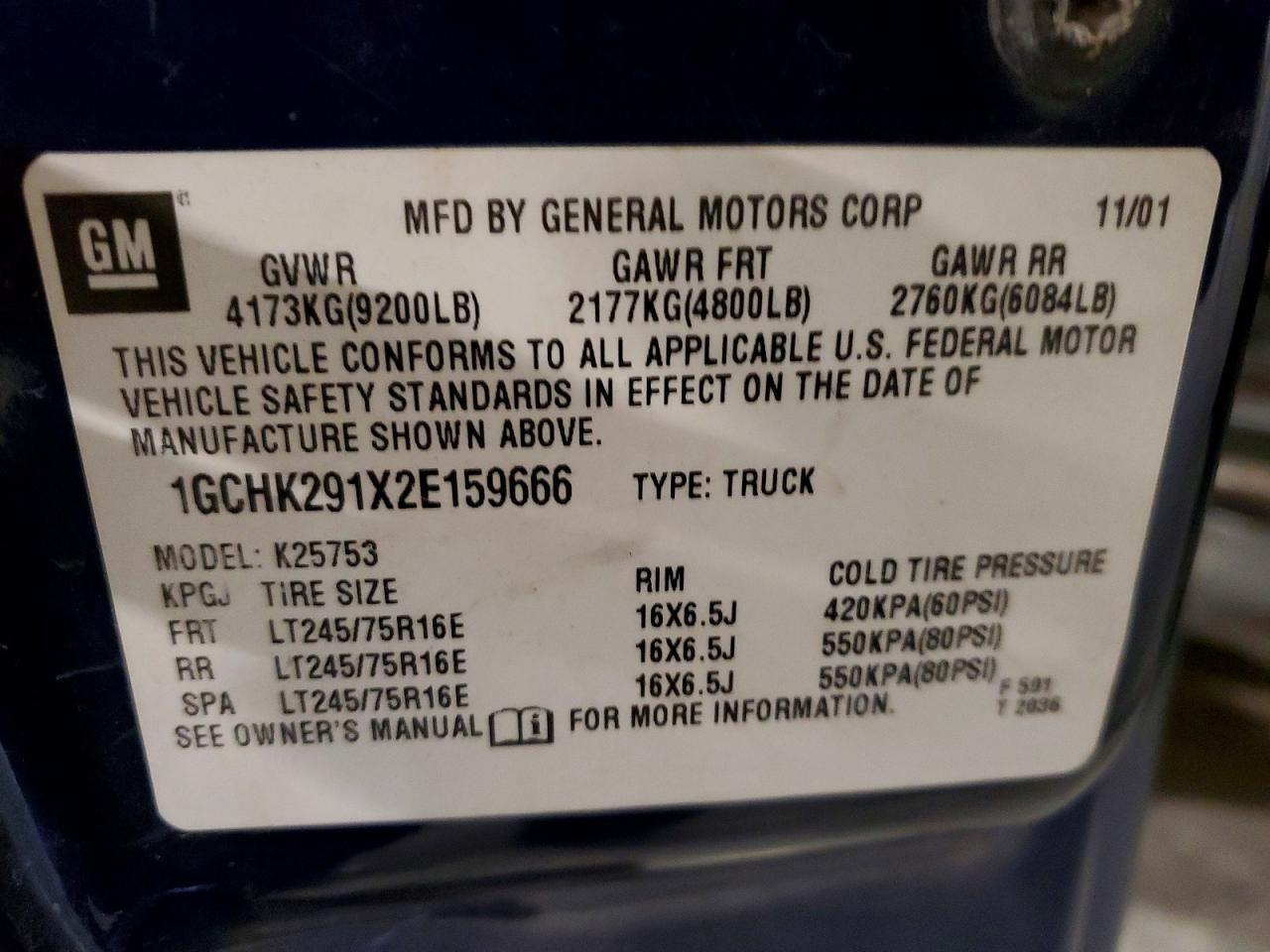 2002 CHEVROLET Silverado 2500