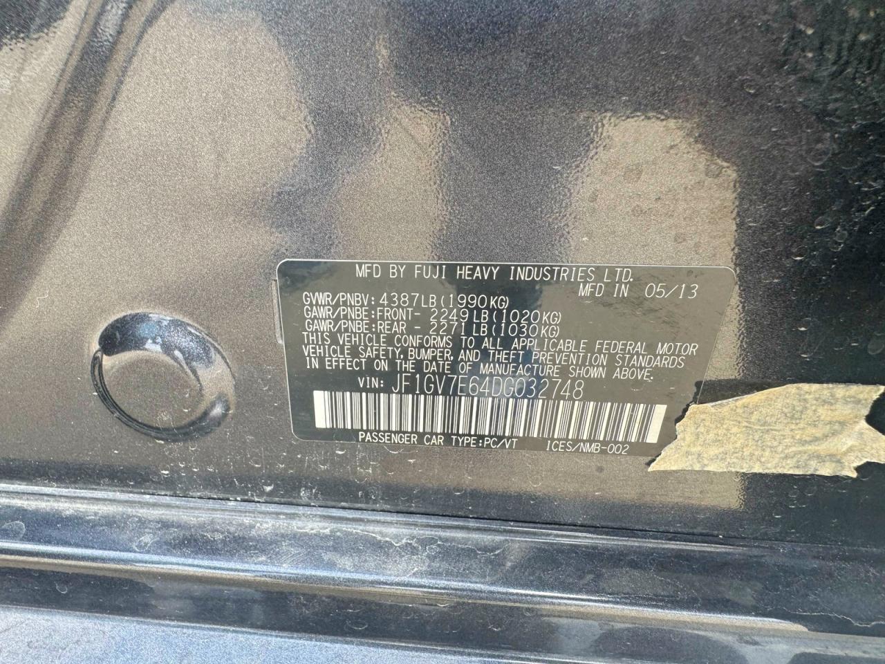 2013 SUBARU IMPREZA