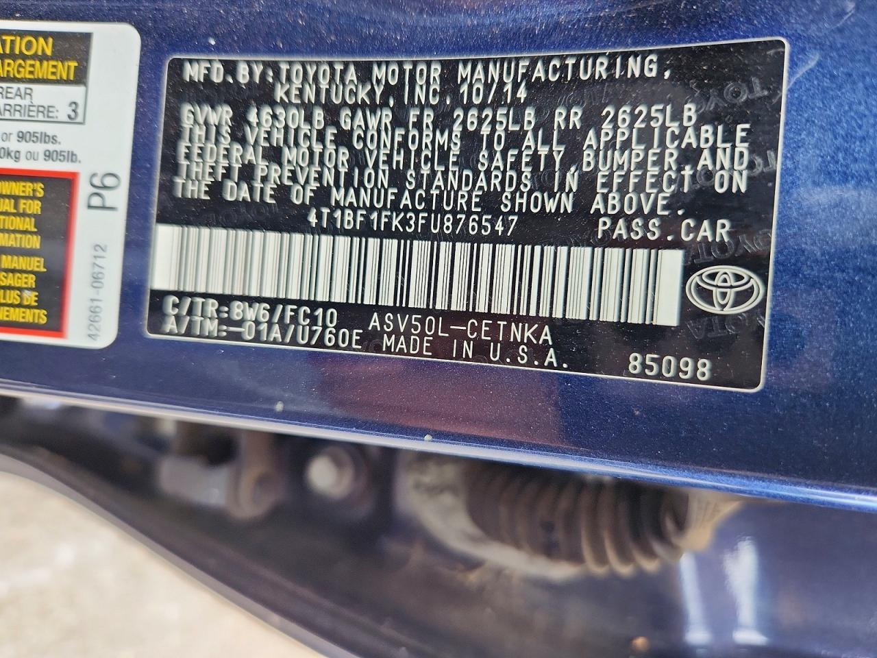 2015 TOYOTA CAMRY