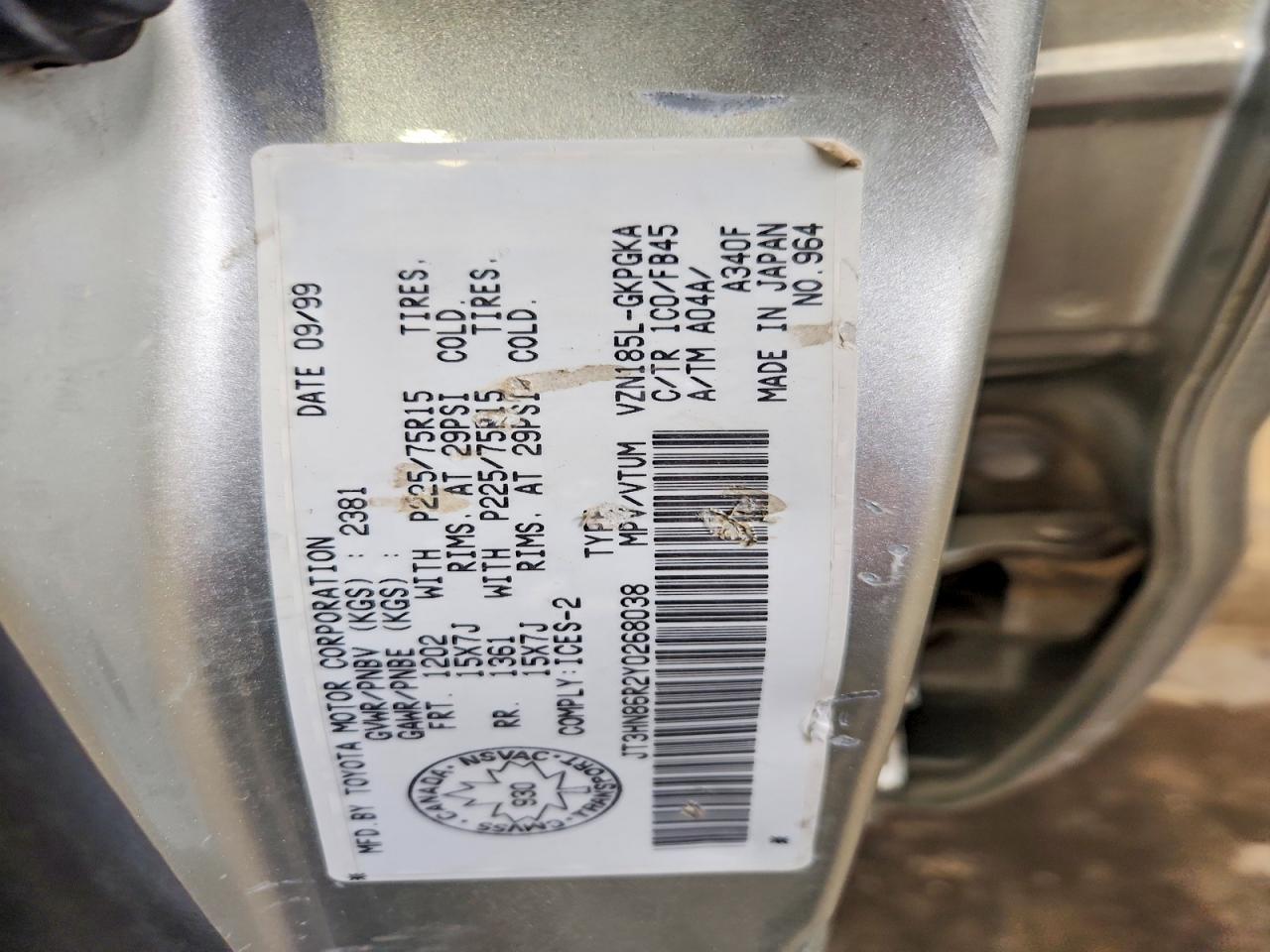 2000 TOYOTA 4Runner