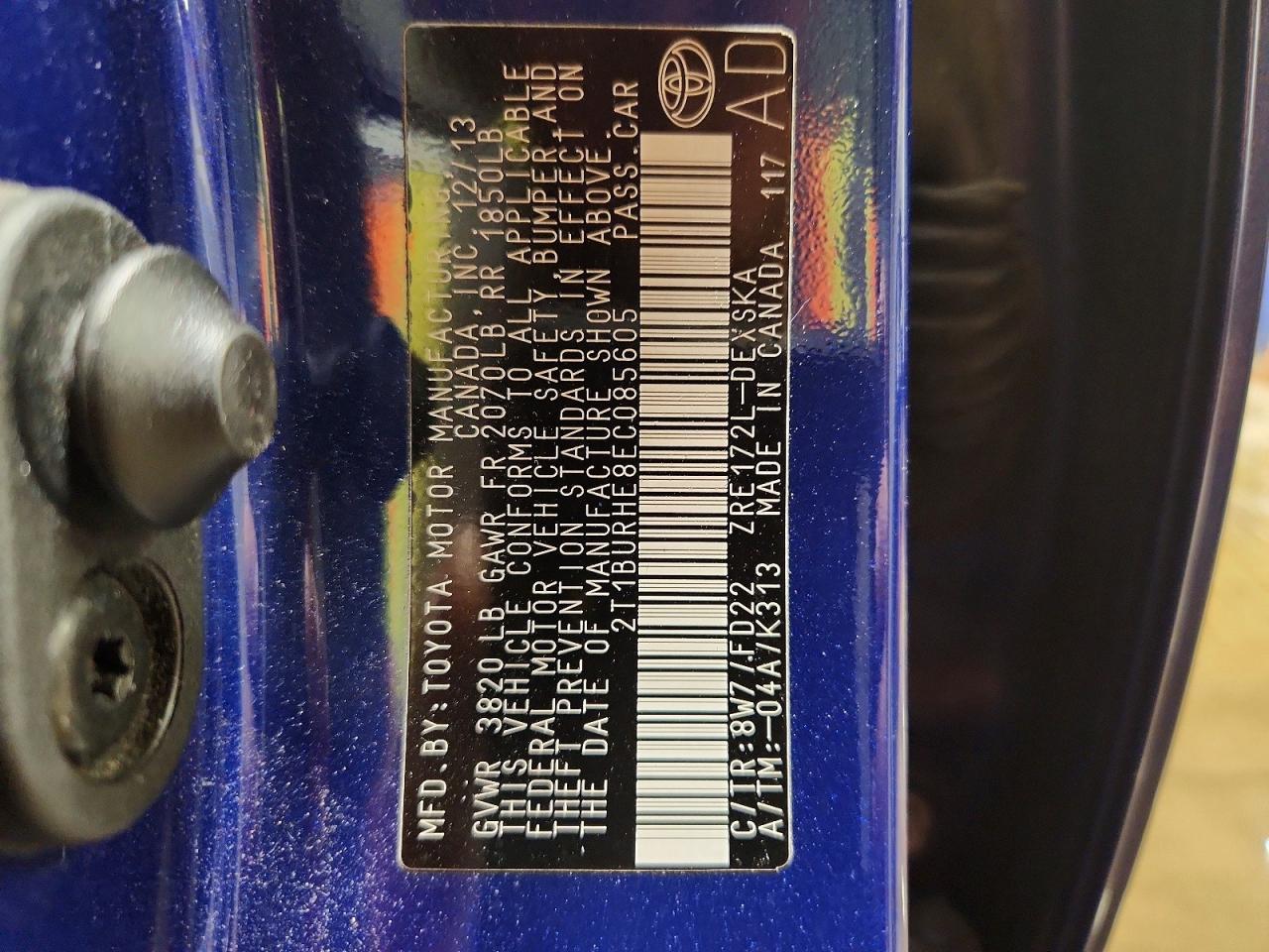 2014 TOYOTA COROLLA
