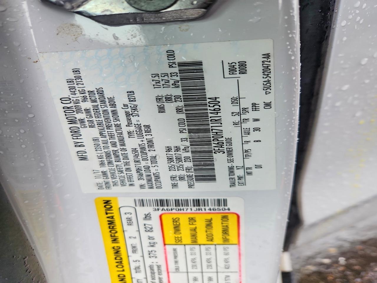 2018 FORD FUSION