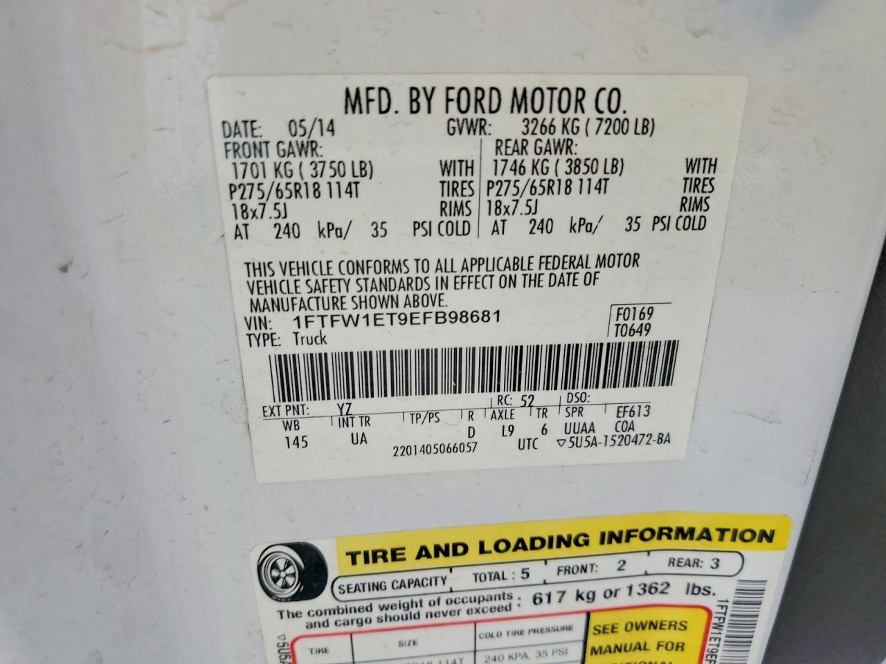 2014 FORD F-150 Lightning
