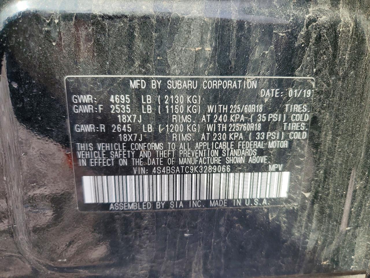 2019 SUBARU Outback