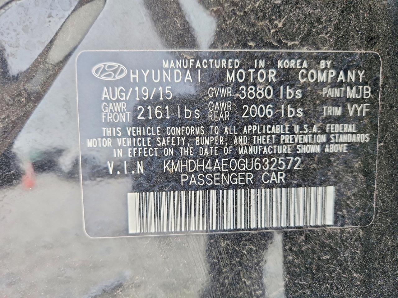 2016 HYUNDAI ELANTRA