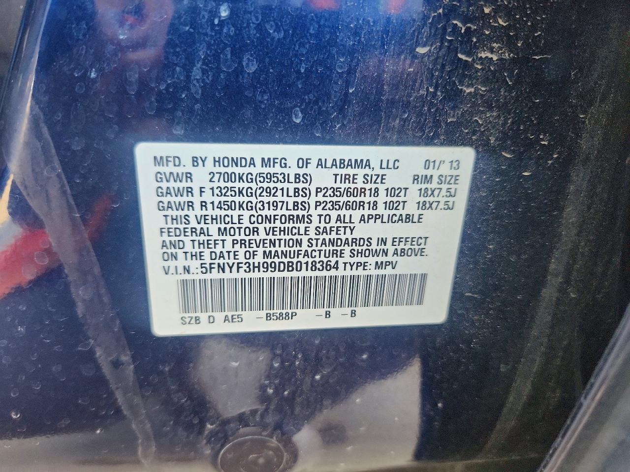 2013 HONDA PILOT