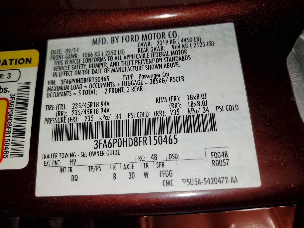 2015 FORD FUSION