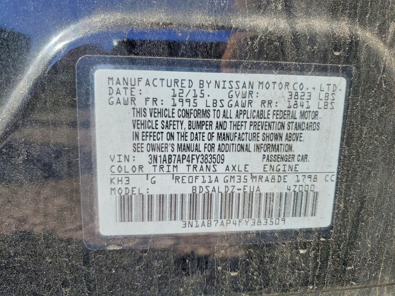 2015 NISSAN SENTRA