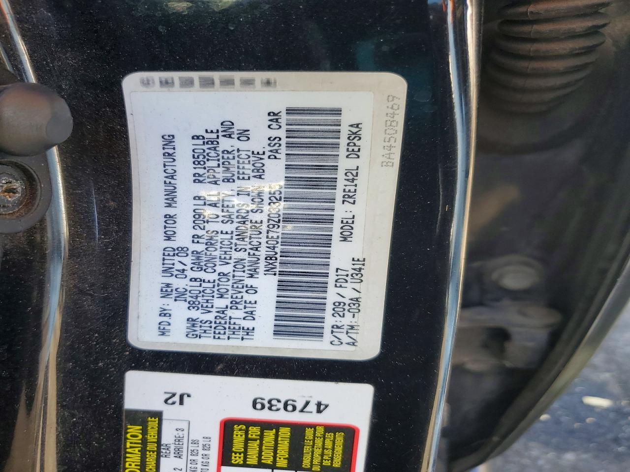 2009 TOYOTA COROLLA