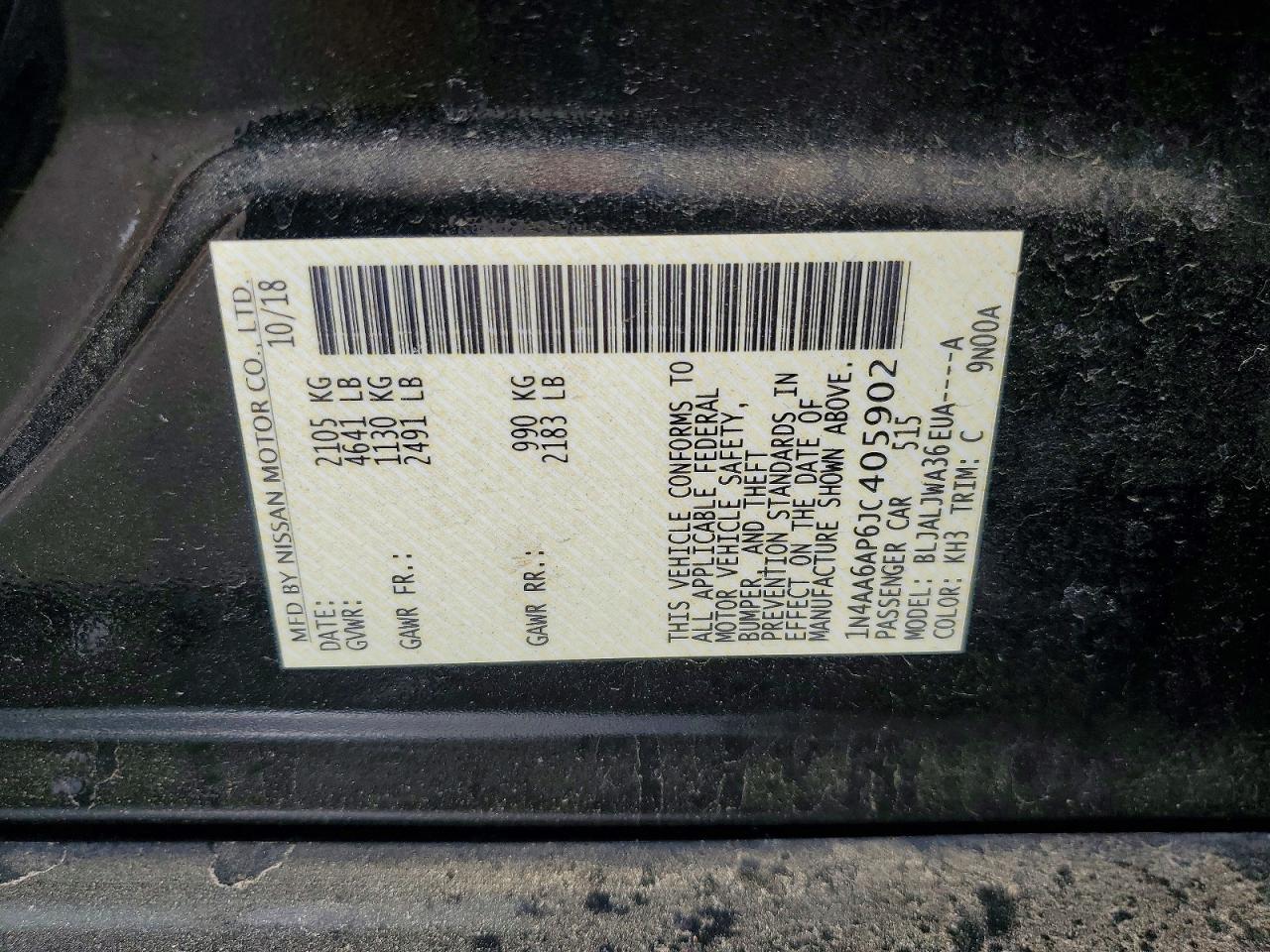 2018 NISSAN Maxima