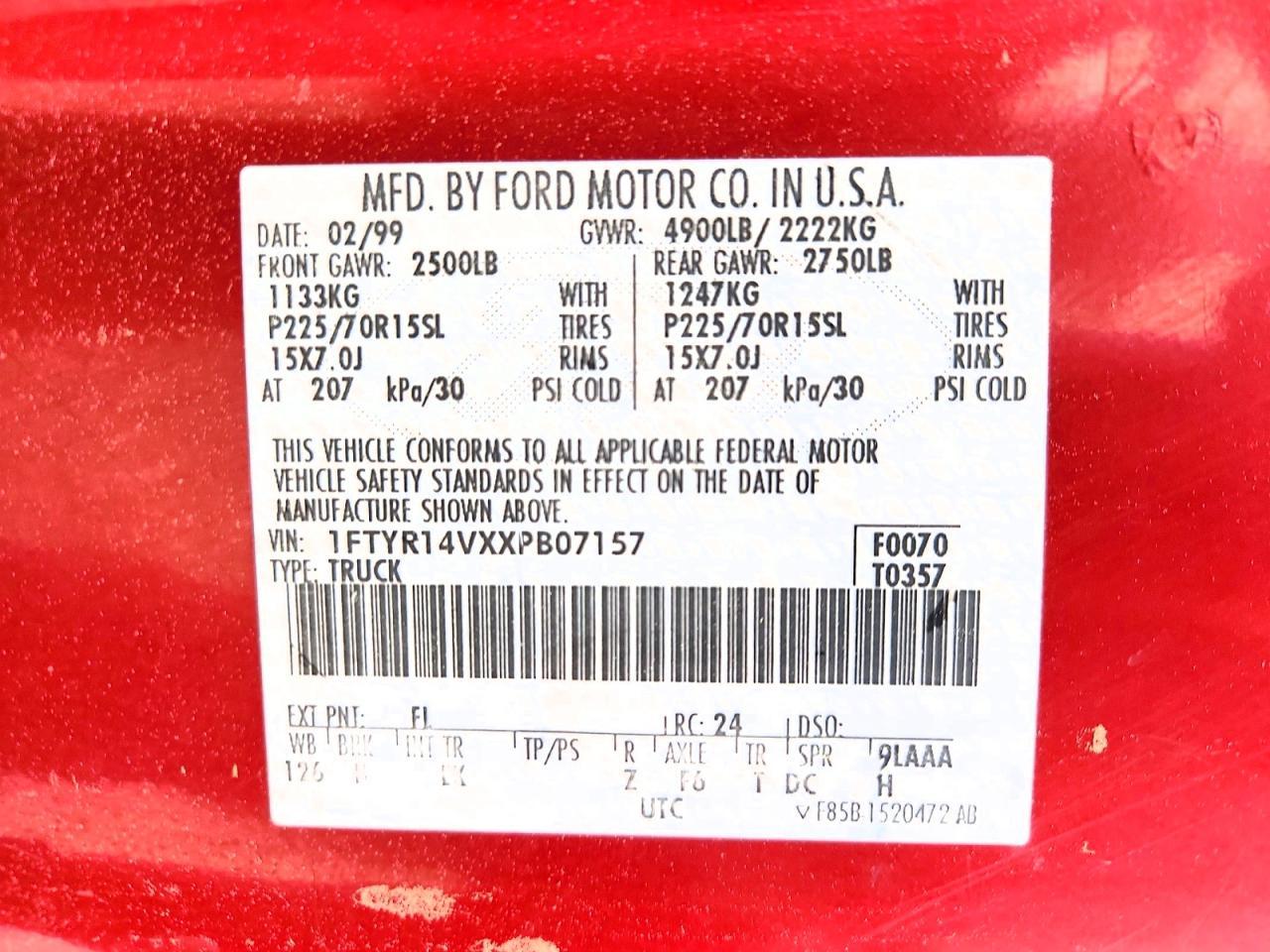 1999 FORD RANGER