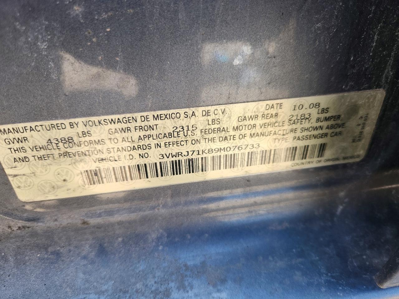 2009 VOLKSWAGEN JETTA
