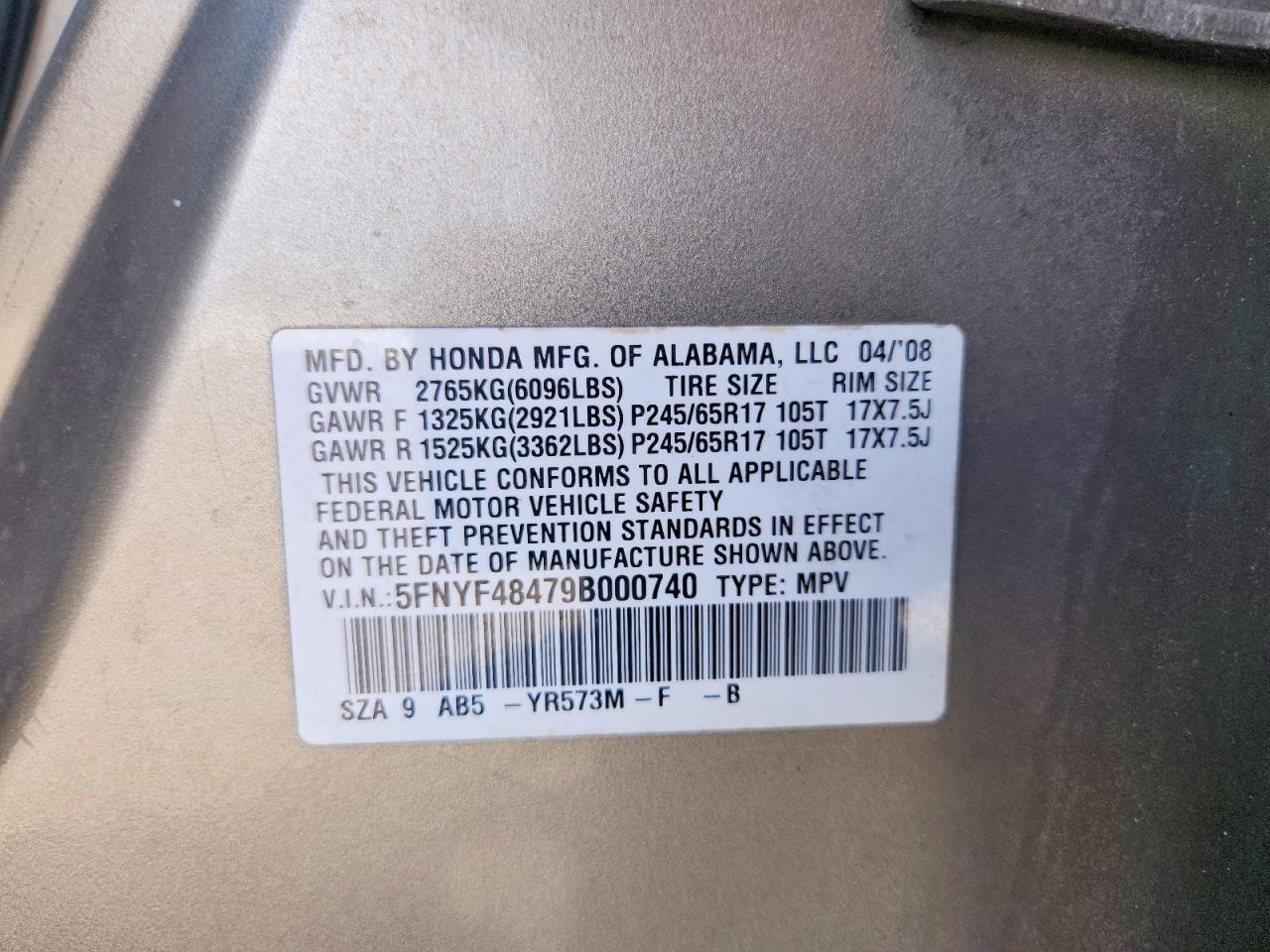 2009 HONDA PILOT