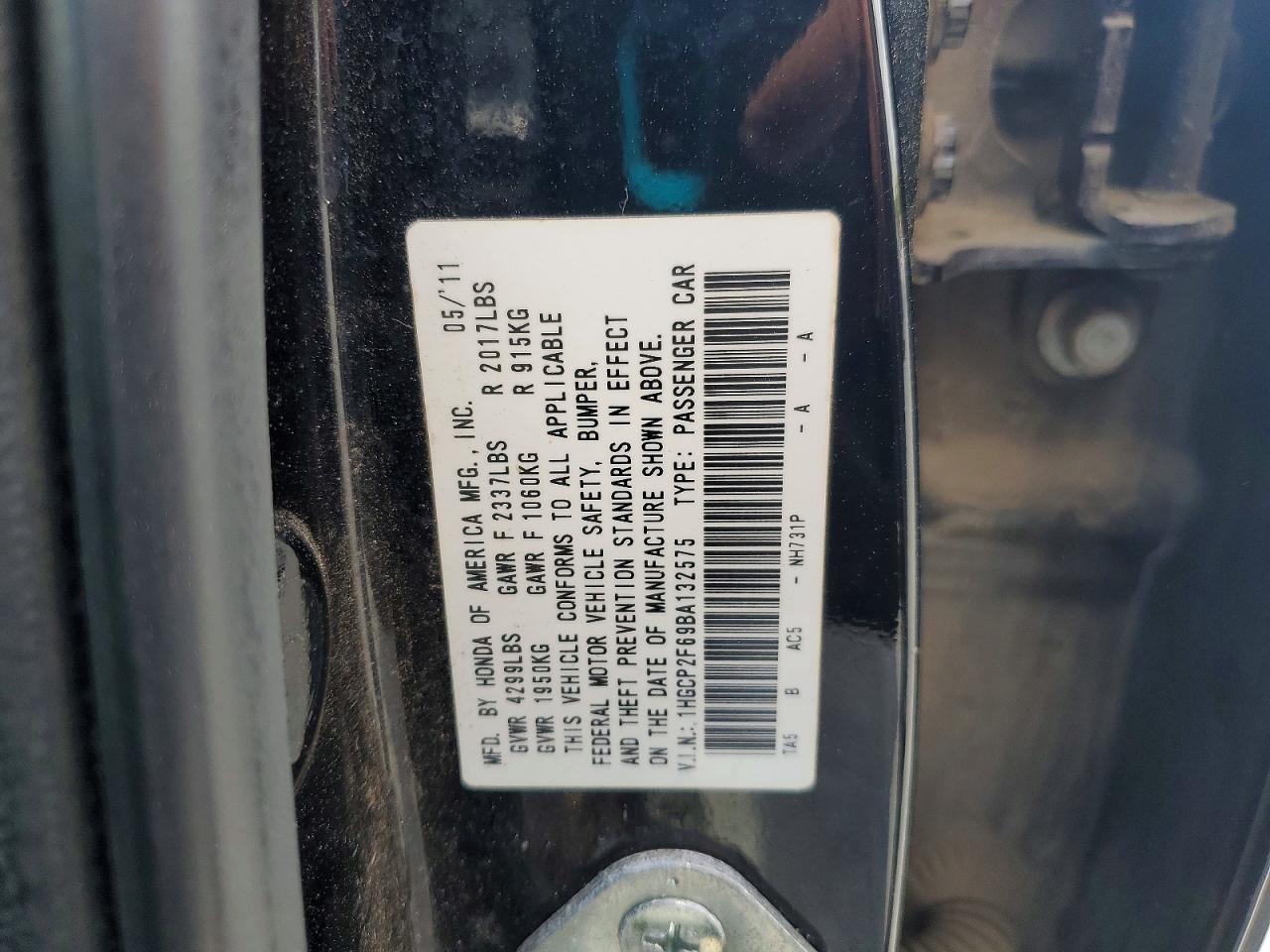 2011 HONDA ACCORD