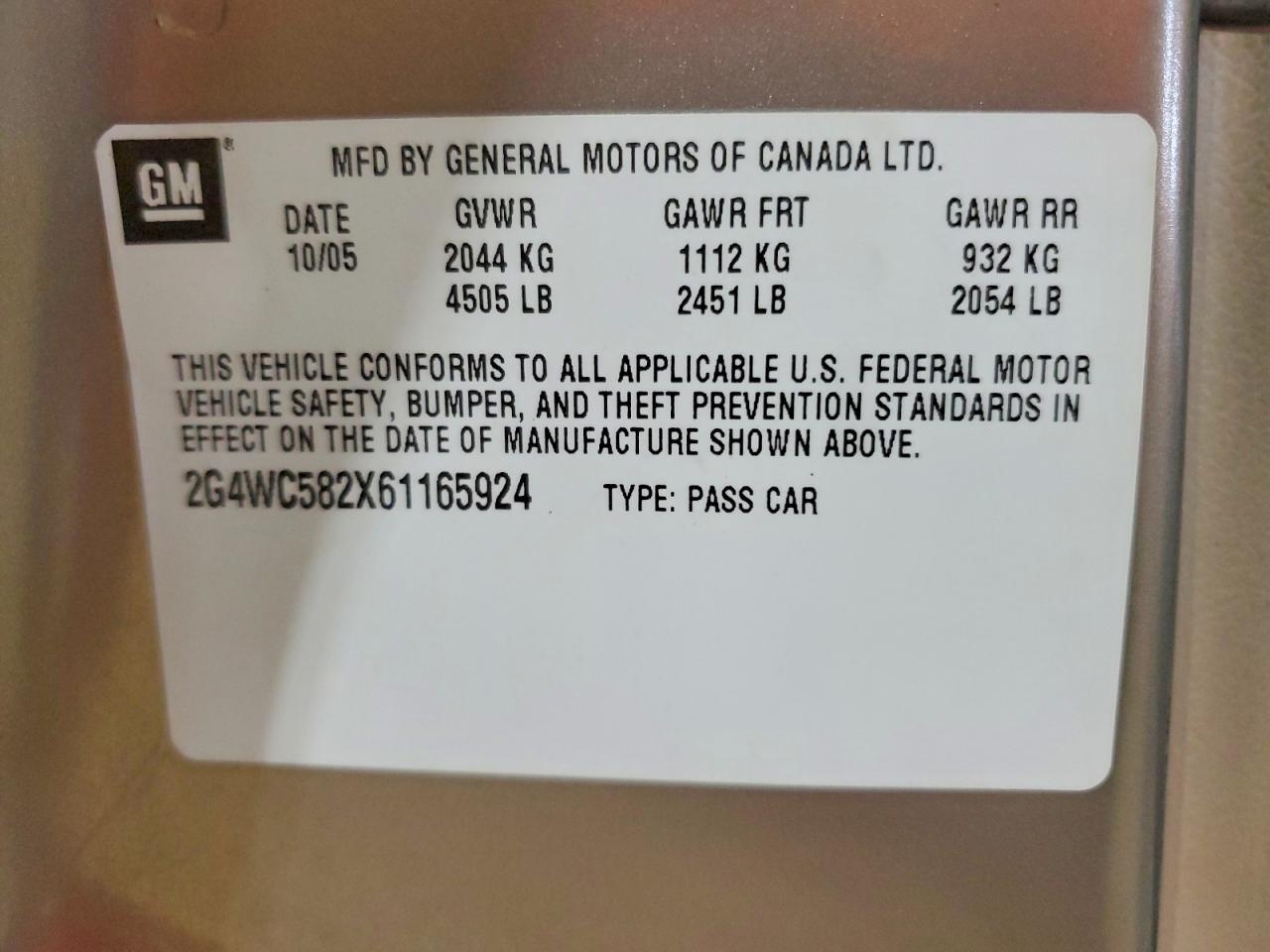 2006 BUICK LACROSSE