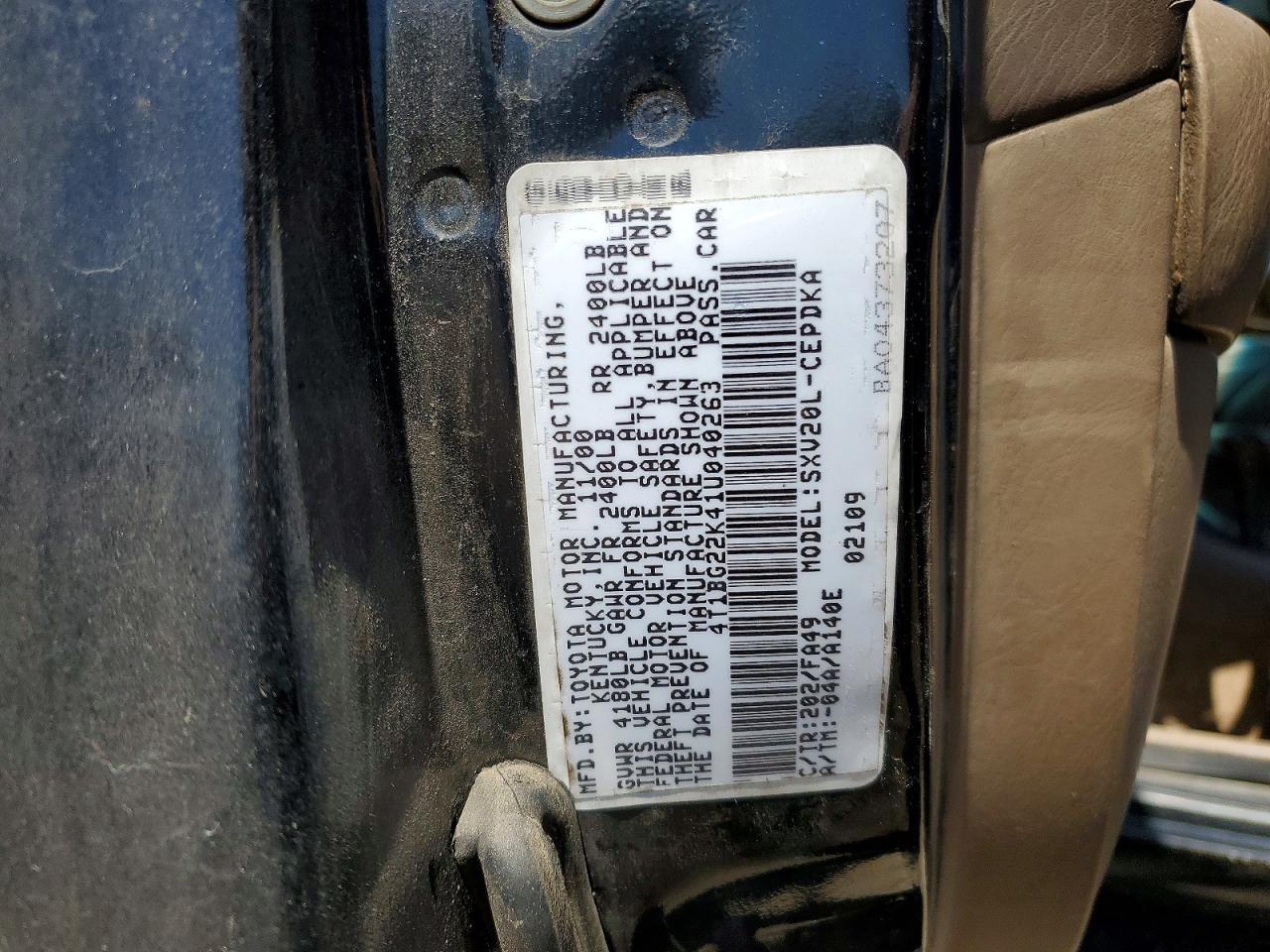 2001 TOYOTA CAMRY