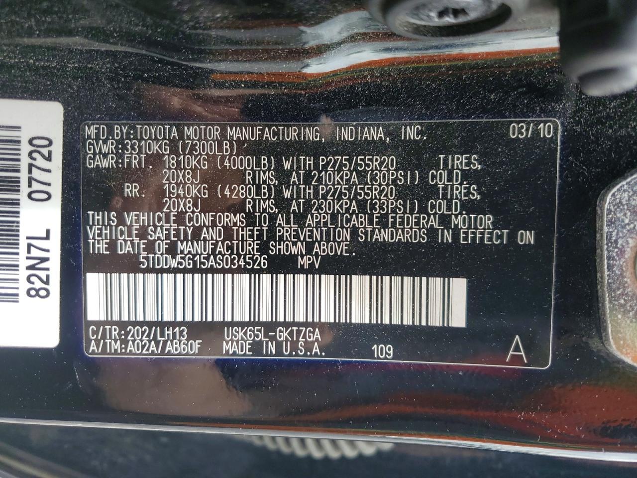 2010 TOYOTA Sequoia