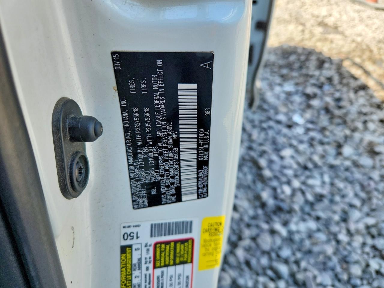 2015 TOYOTA SIENNA