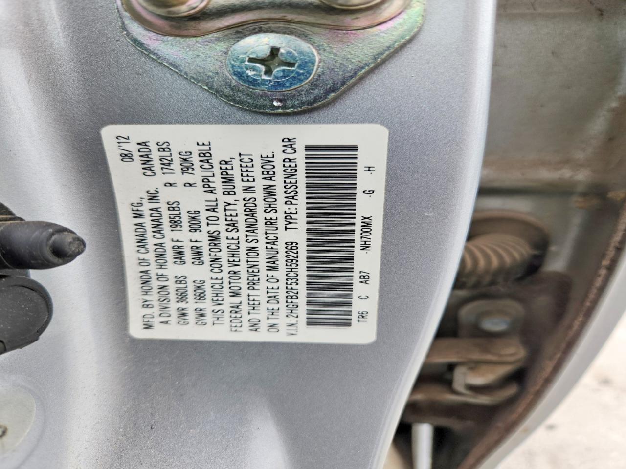 2012 HONDA CIVIC