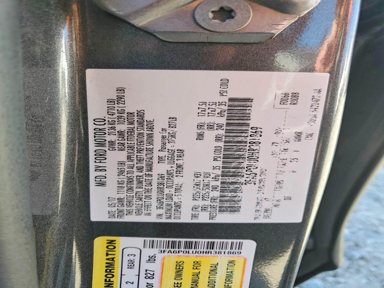 2017 FORD FUSION