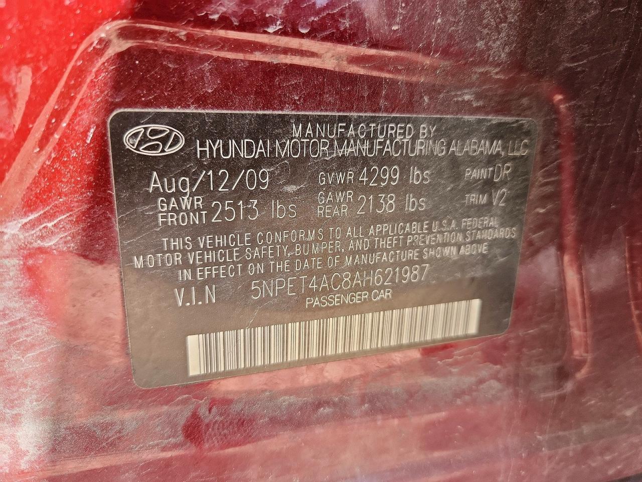 2010 HYUNDAI SONATA