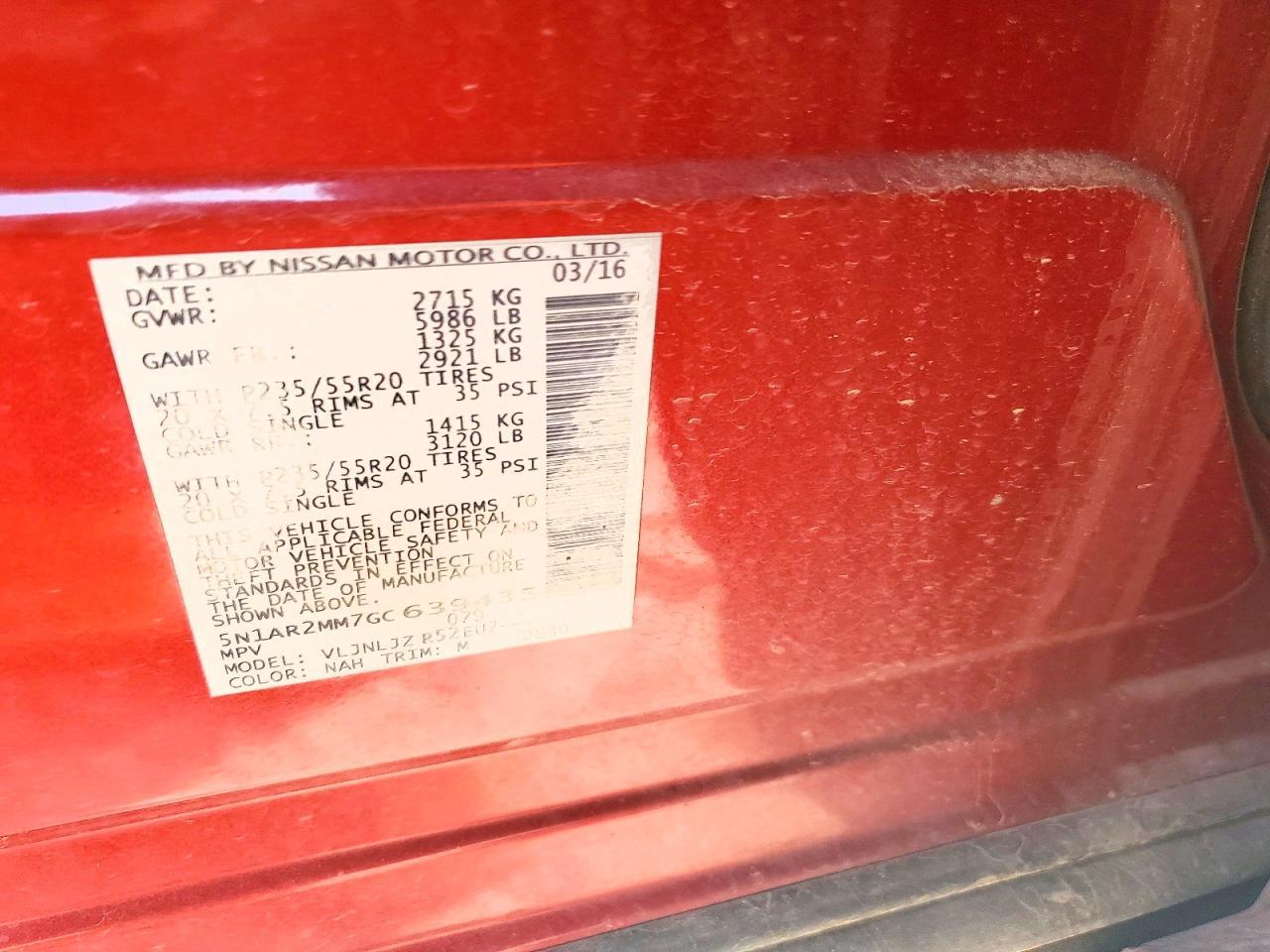 2016 NISSAN PATHFINDER