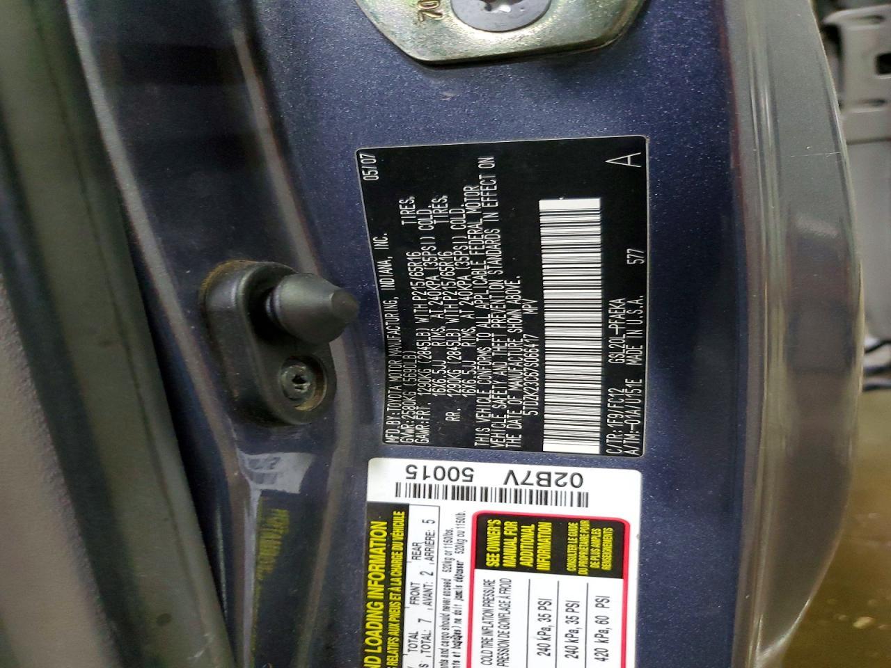 2007 TOYOTA SIENNA