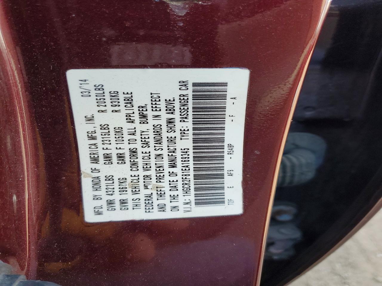 2014 HONDA ACCORD