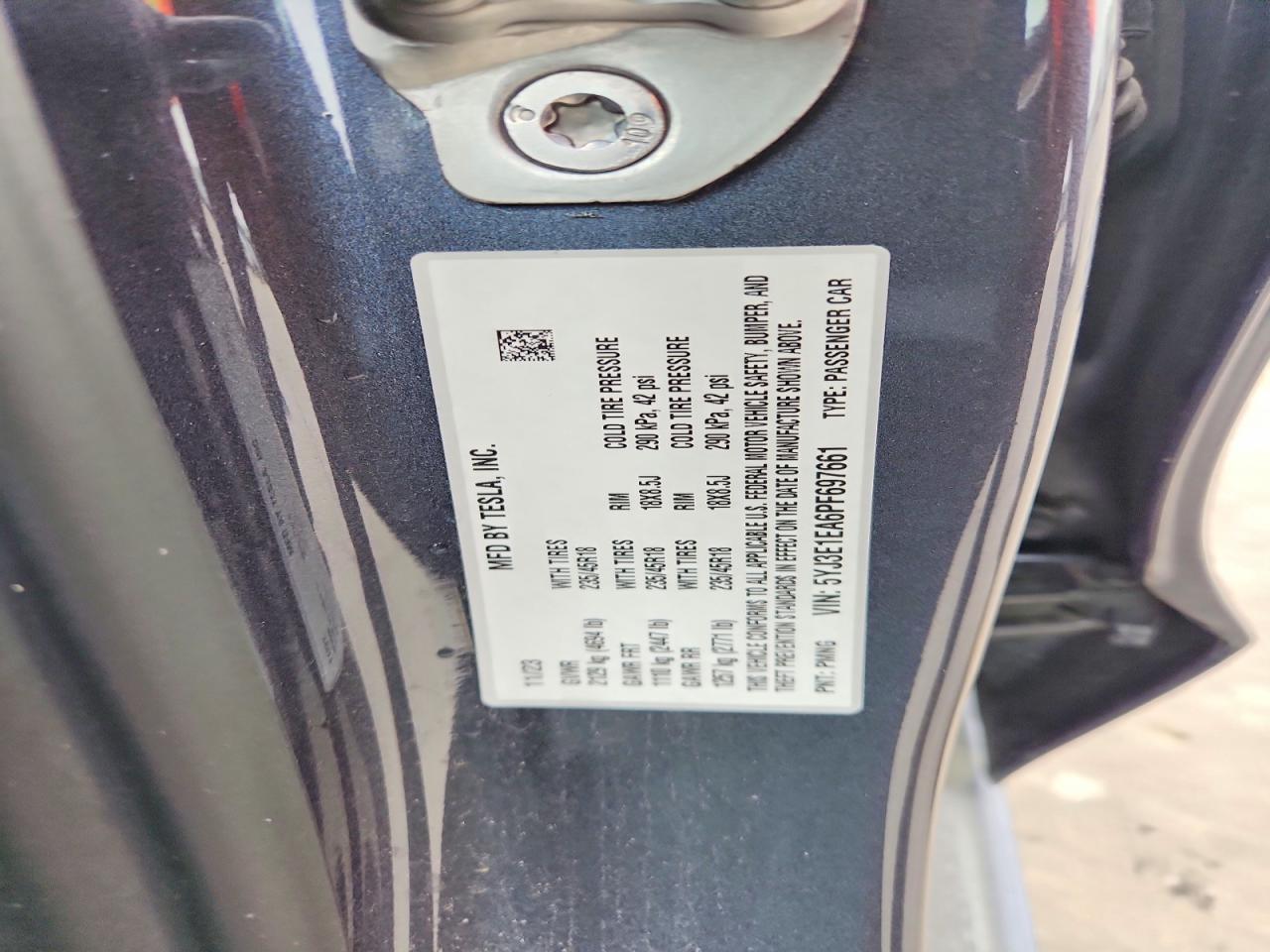 2023 TESLA MODEL 3