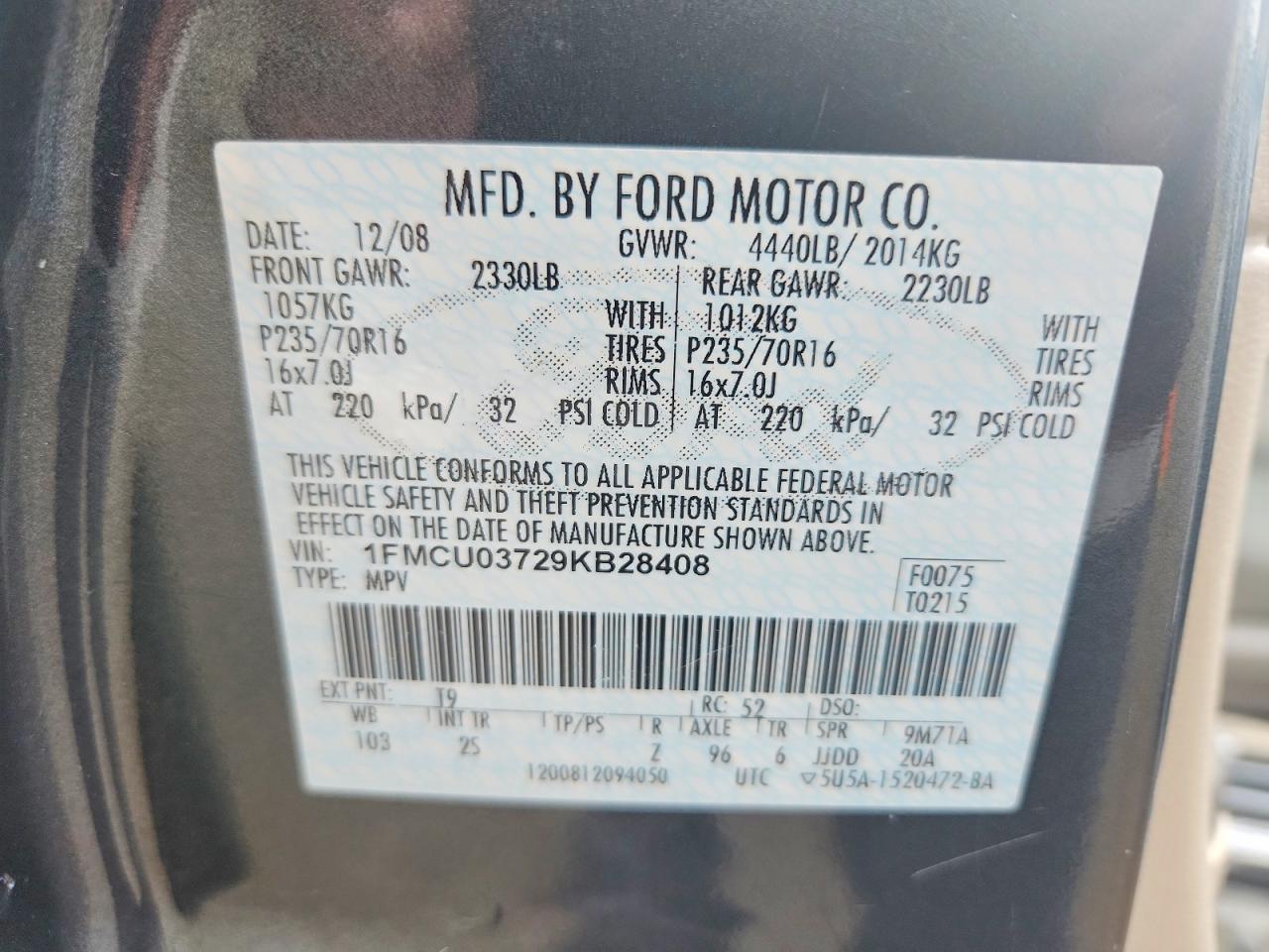 2009 FORD ESCAPE