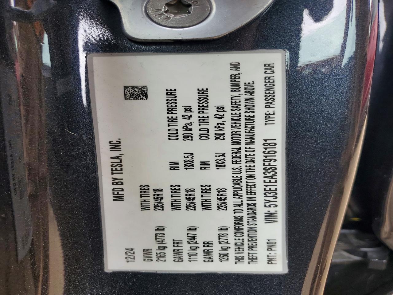 2025 TESLA MODEL 3