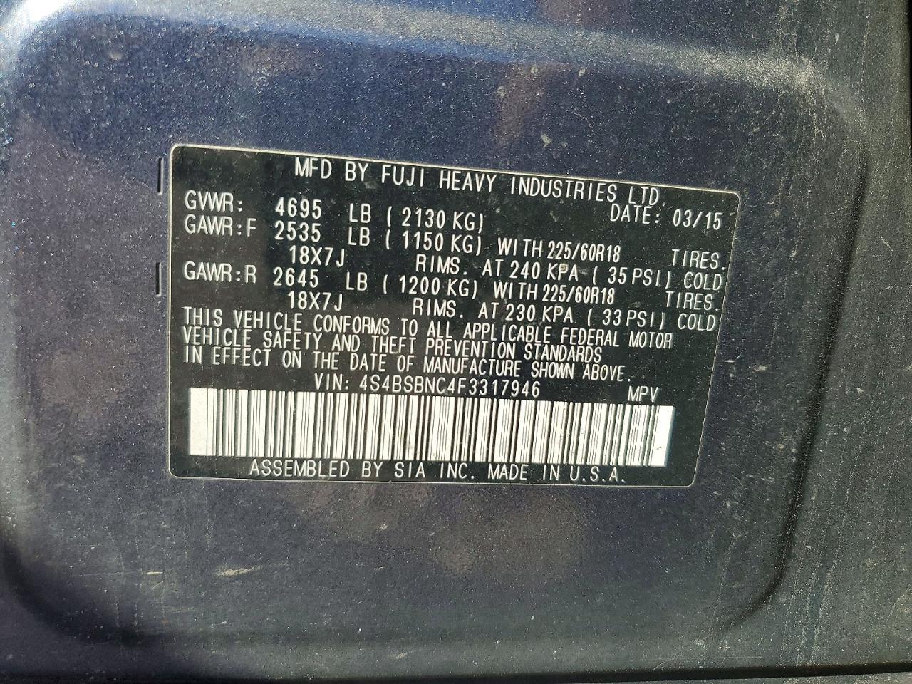 2015 SUBARU Outback