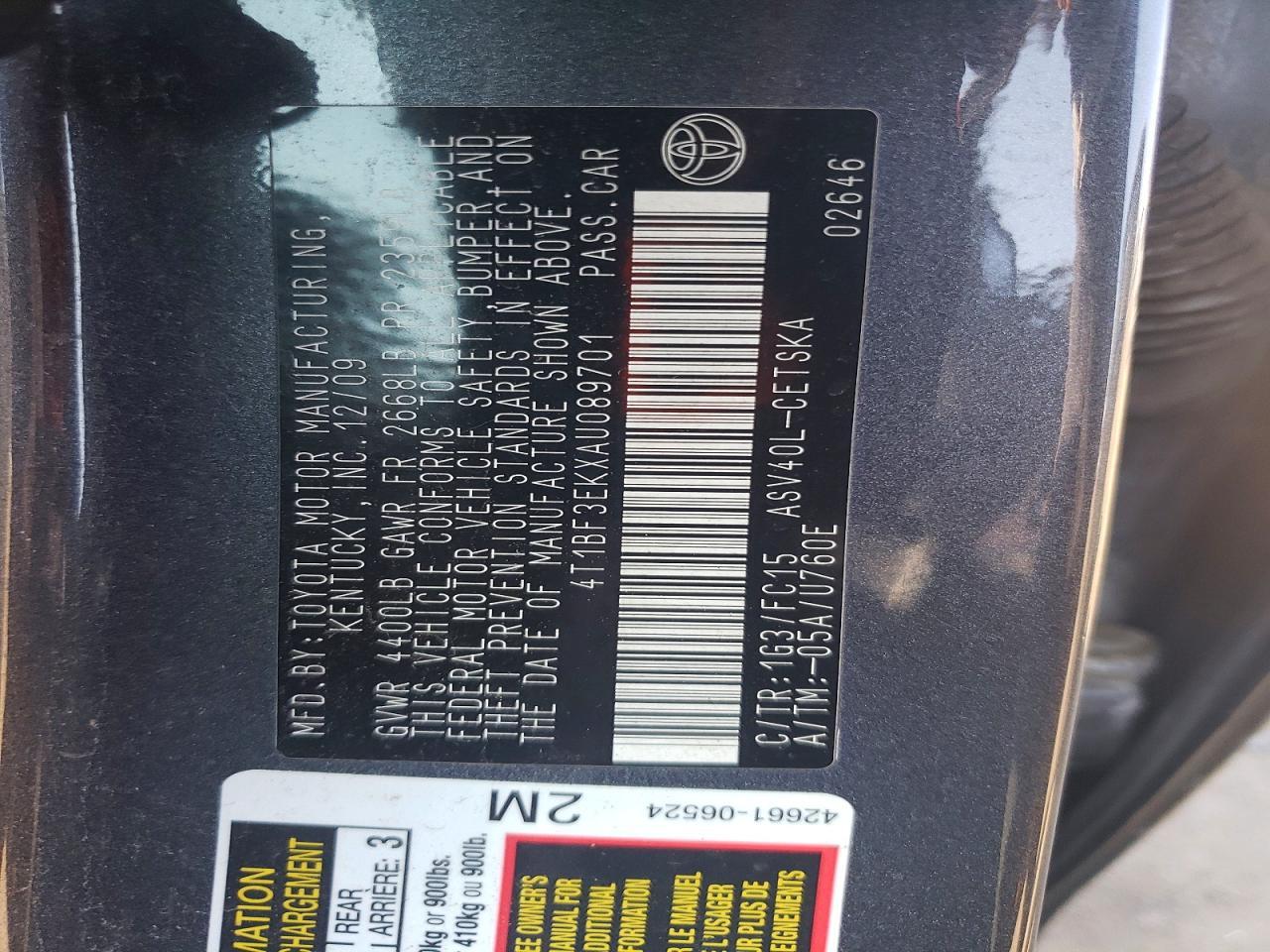 2010 TOYOTA CAMRY