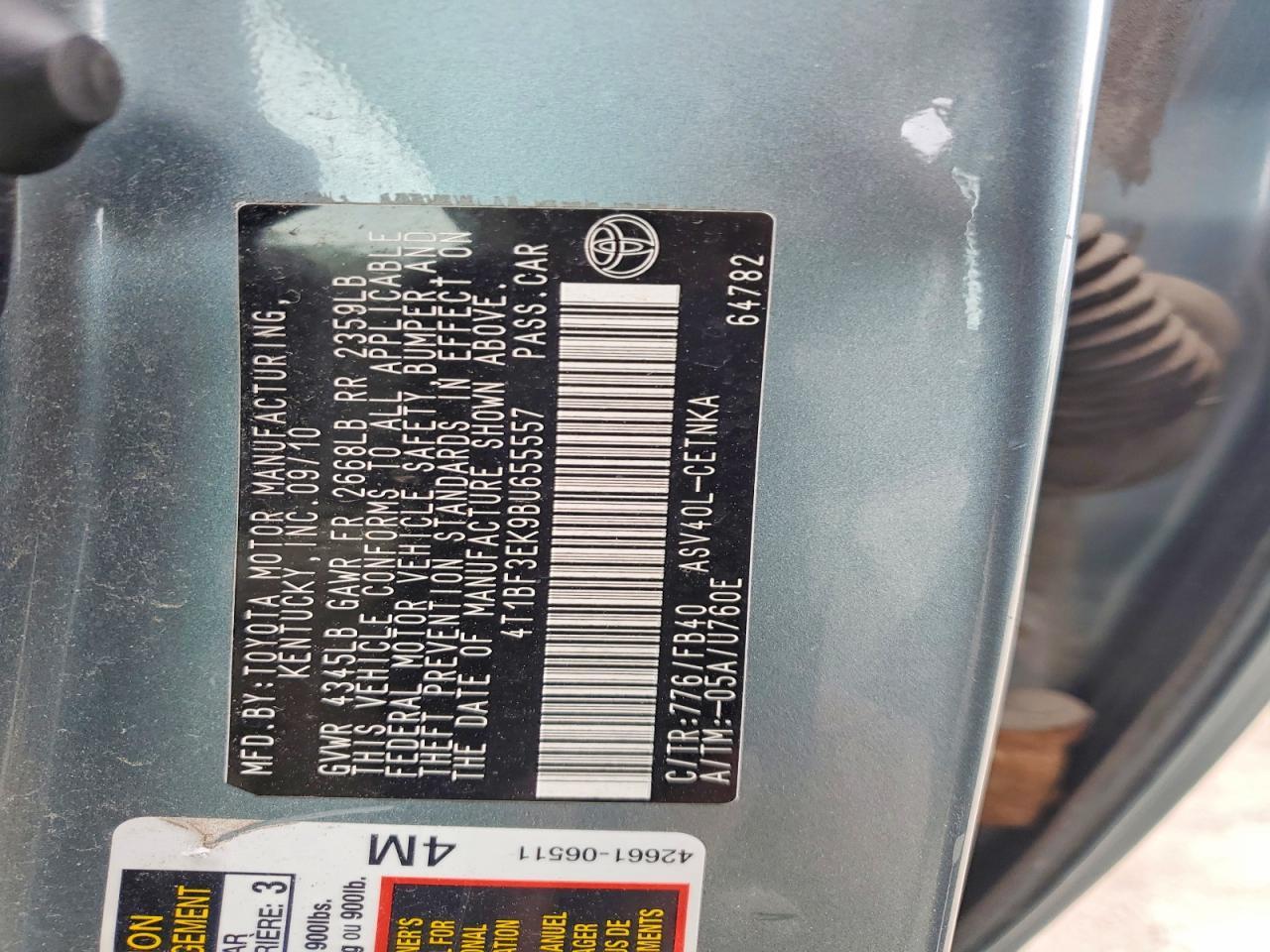 2011 TOYOTA CAMRY