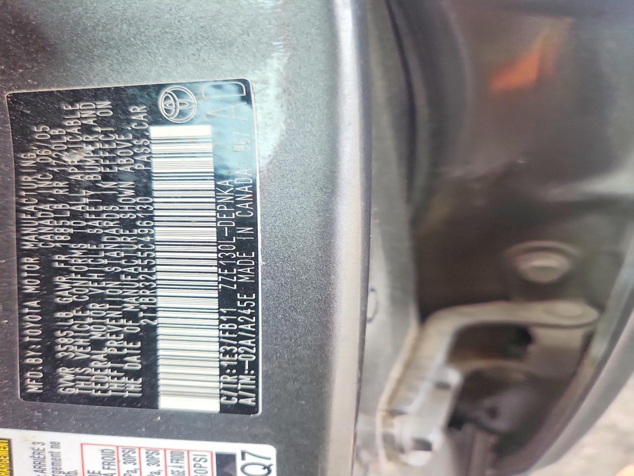 2005 TOYOTA COROLLA