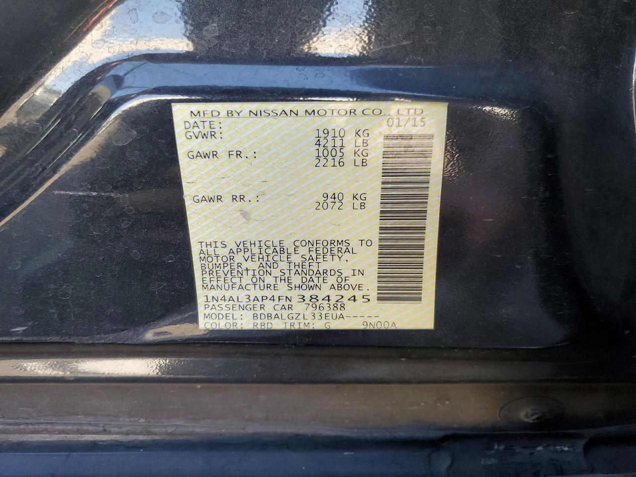 2015 NISSAN ALTIMA