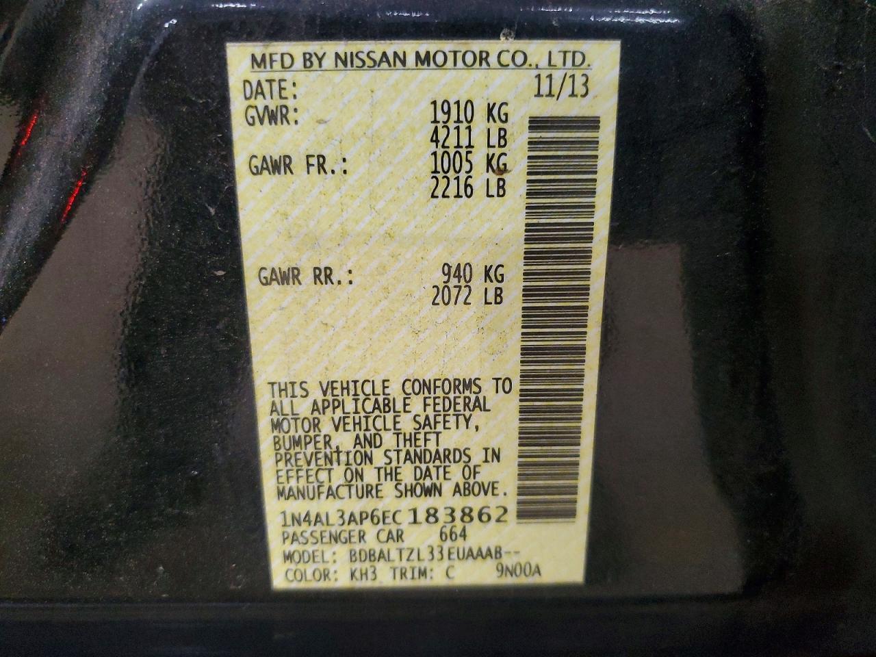 2014 NISSAN ALTIMA