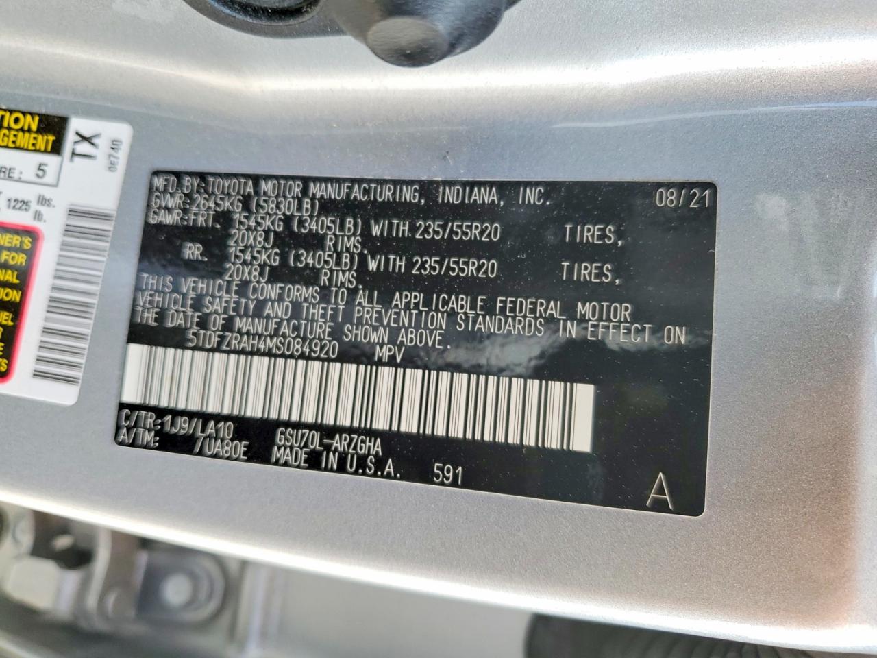 2021 TOYOTA HIGHLANDER