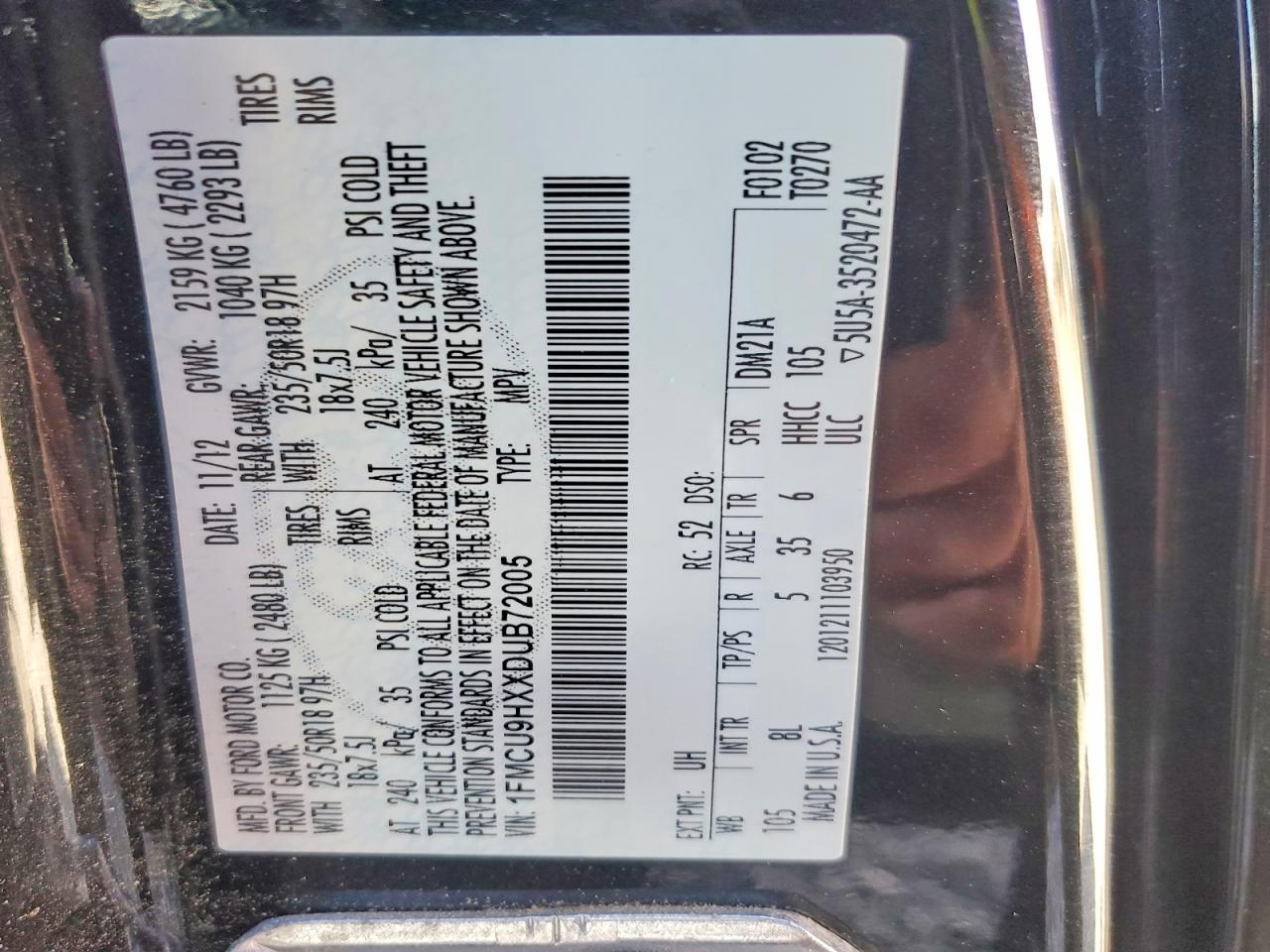 2013 FORD ESCAPE