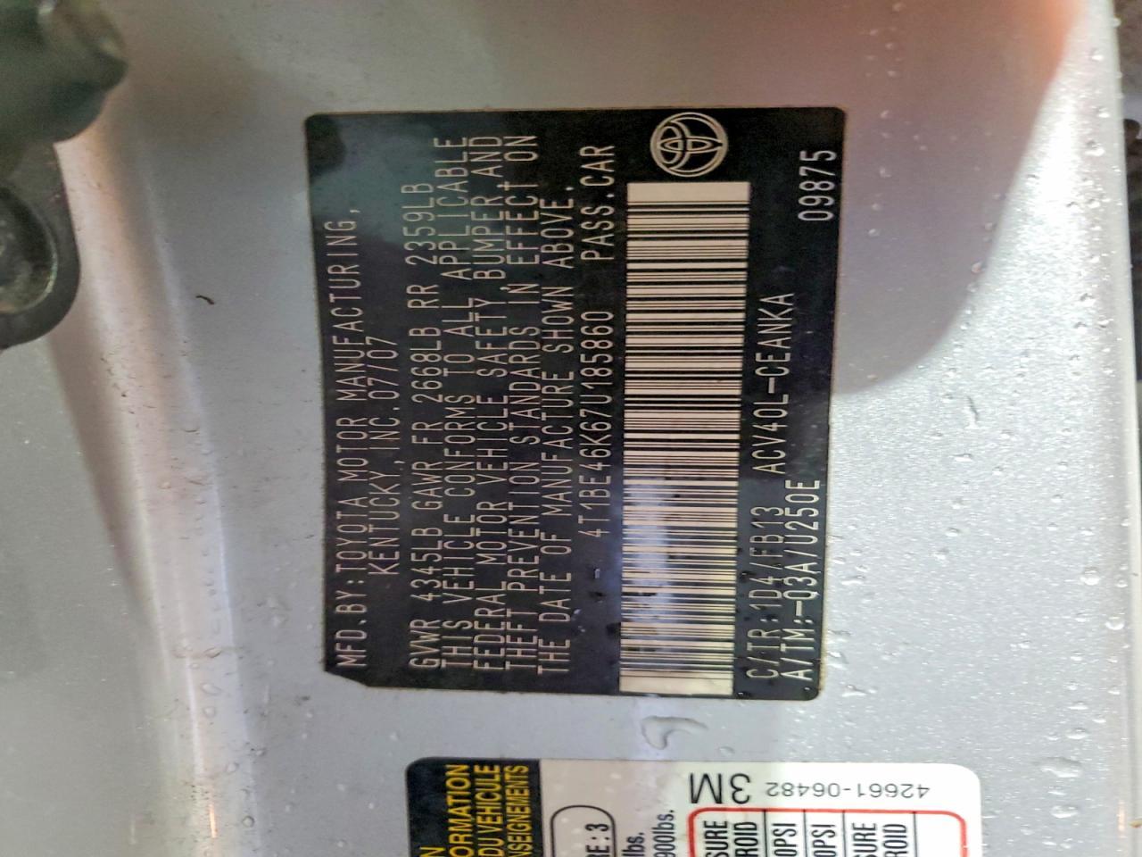 2007 TOYOTA CAMRY