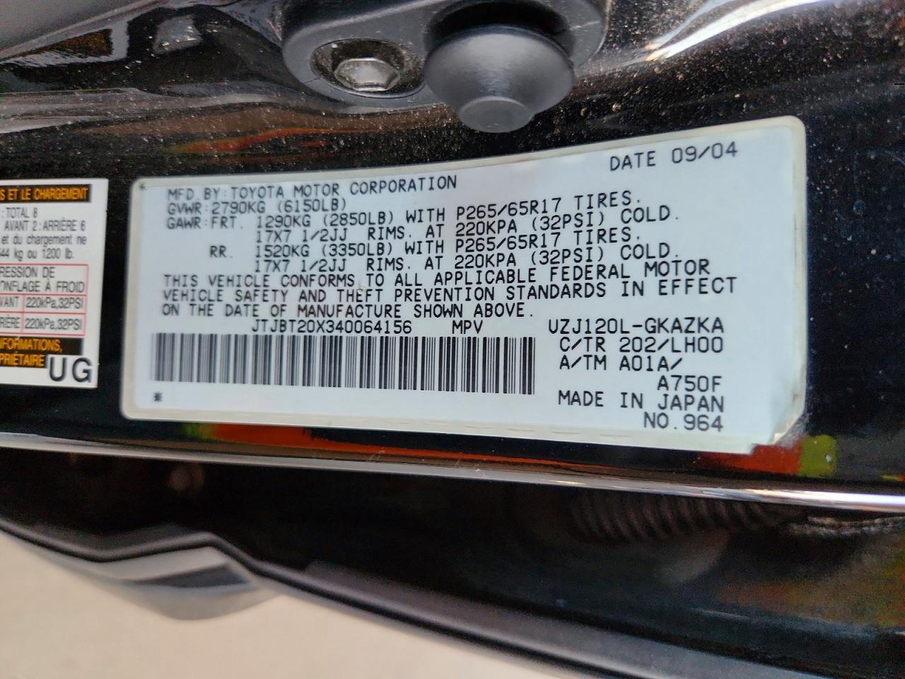2004 LEXUS Gx 470