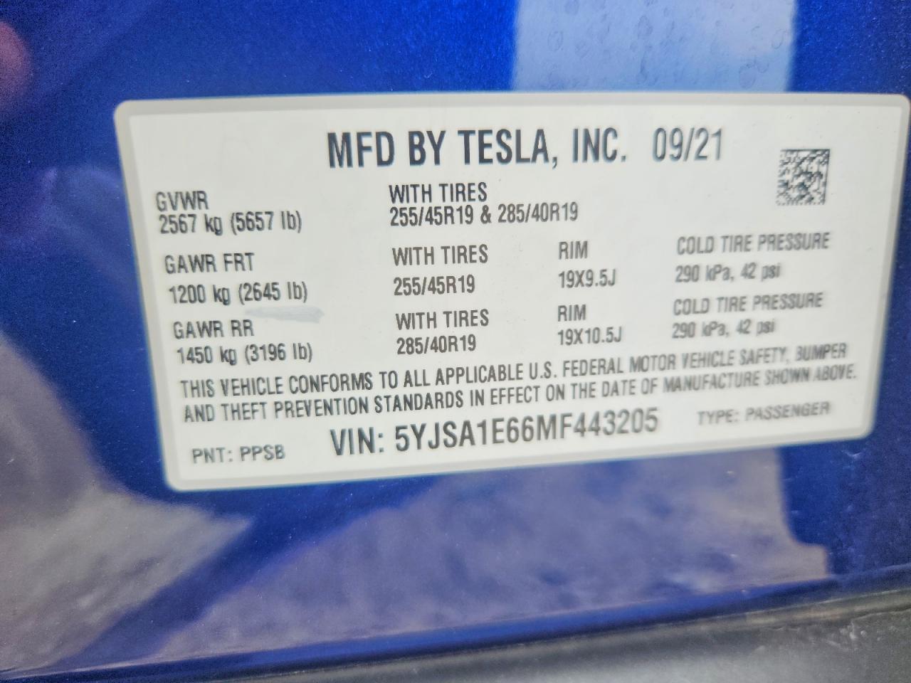 2021 TESLA MODEL S